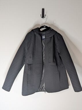 Lands' End Women's Quilted Hooded Puffer Jacket in Black